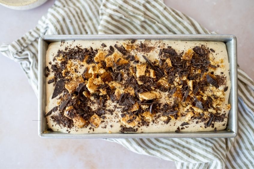 campfire s'mores ice cream ready for the freezer
