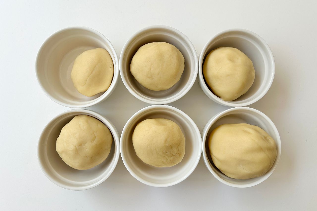 Cookie dough in bowls